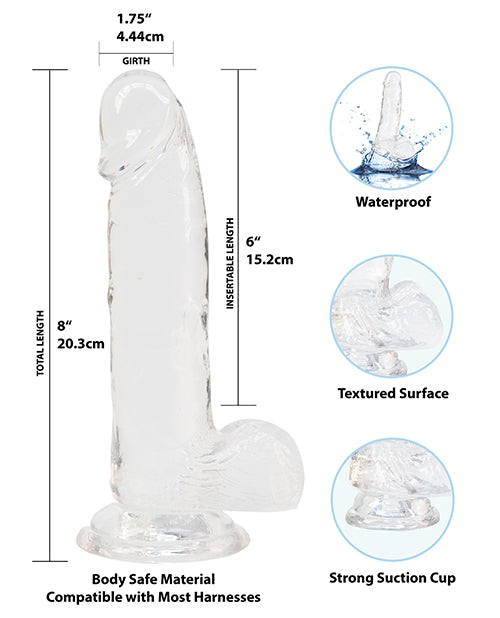 Crystal Addiction 8" Dong - Clear