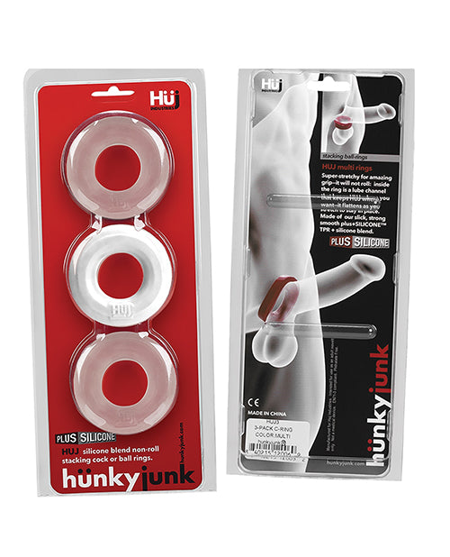 Hunky Junk C-Ring Multi Pack - White Ice Pack of 3