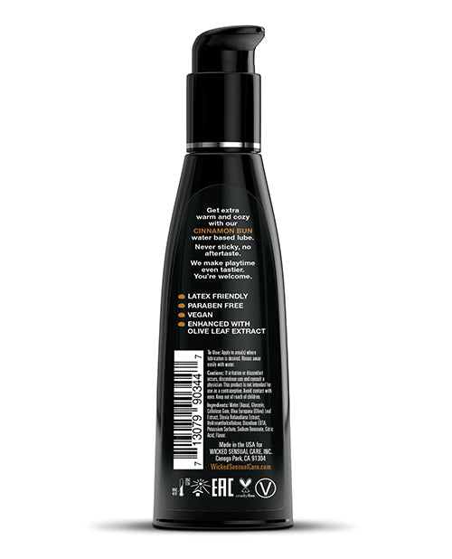 Wicked Sensual Care Aqua Waterbased Lubricant - 4 oz Cinnamon Bun