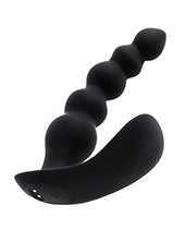 Evolved Bead Me Up Curved Anal Vibrator w/Remote Control - Black