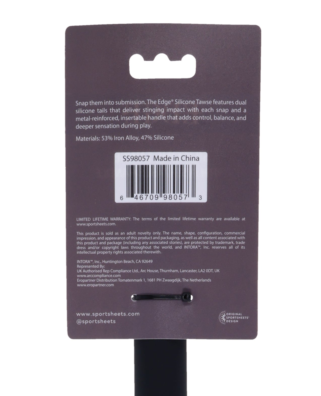 Edge Silicone Tawse - Black