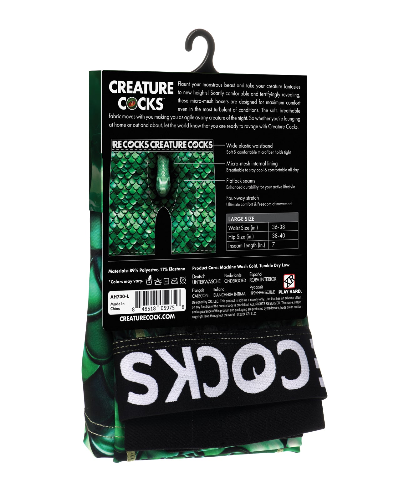 Creature Cocks - Creature Wear Cockness Monster Lake Creature Boxer Shorts - LG