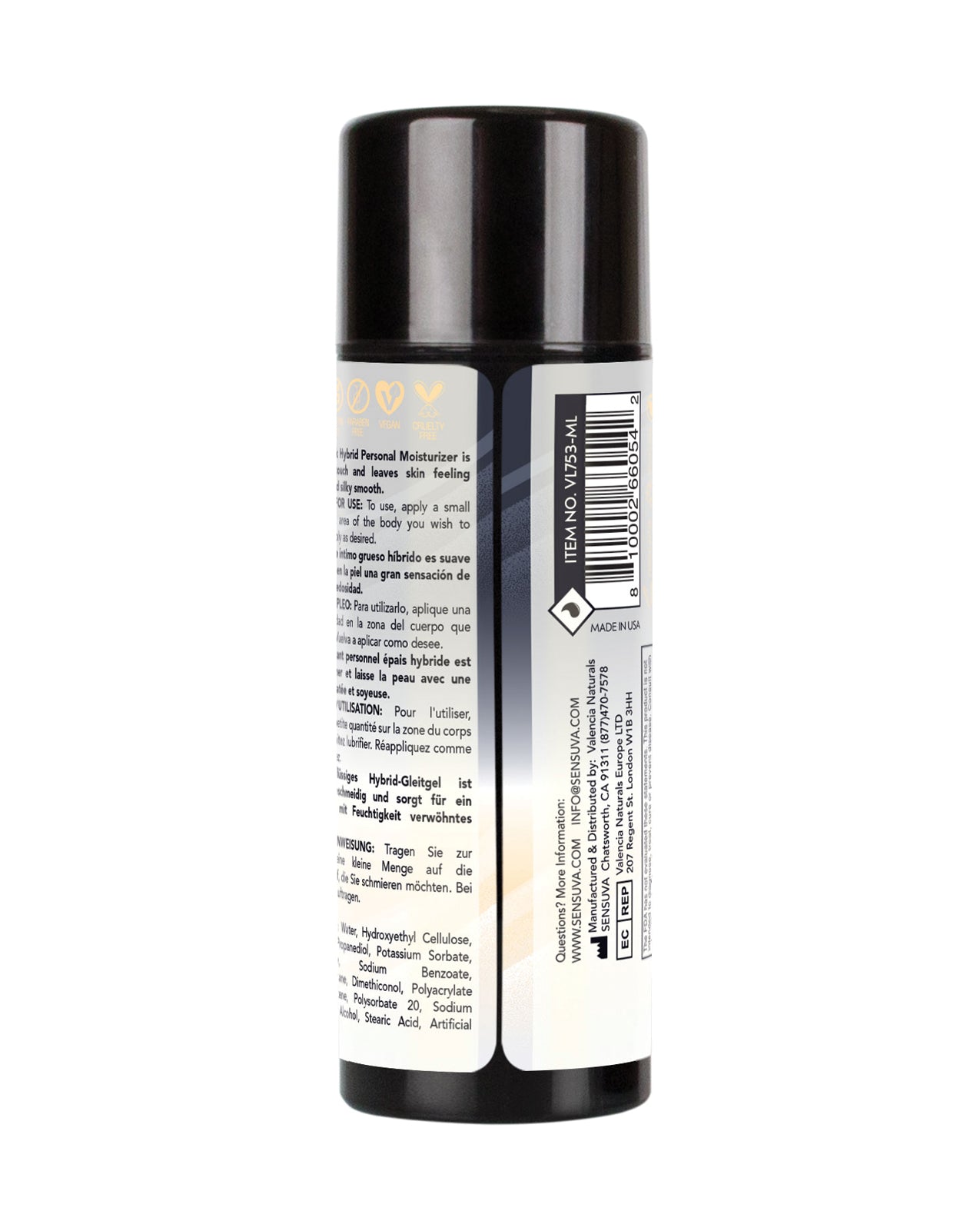 Sensuva Ultra Thick Hybrid Personal Moisturizer - 3.4 oz Unflavored