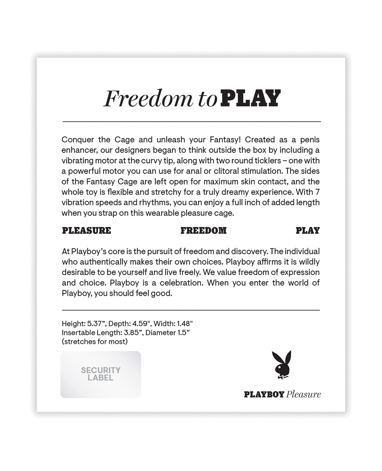 Playboy Pleasure Fantasy Cage - Lilac