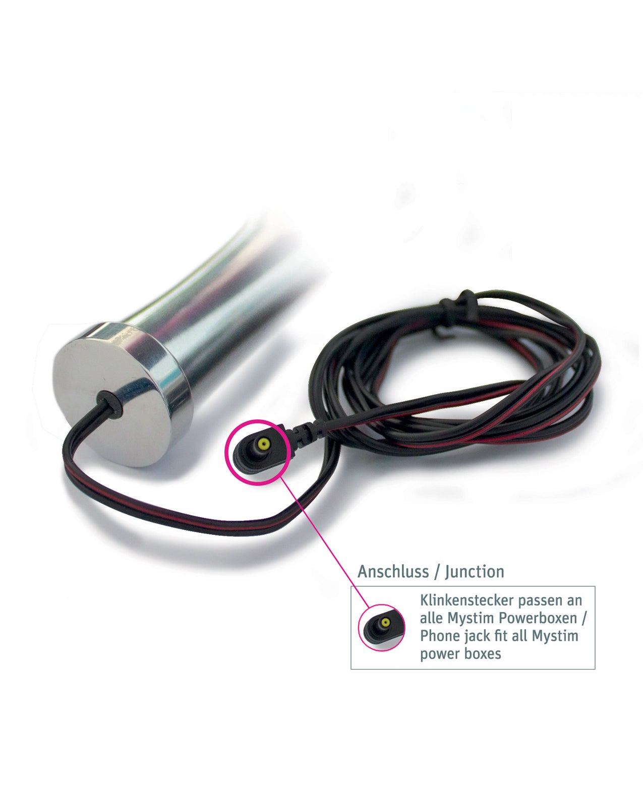 Mystim Glossy Glen e-Stim Aluminum Dildo
