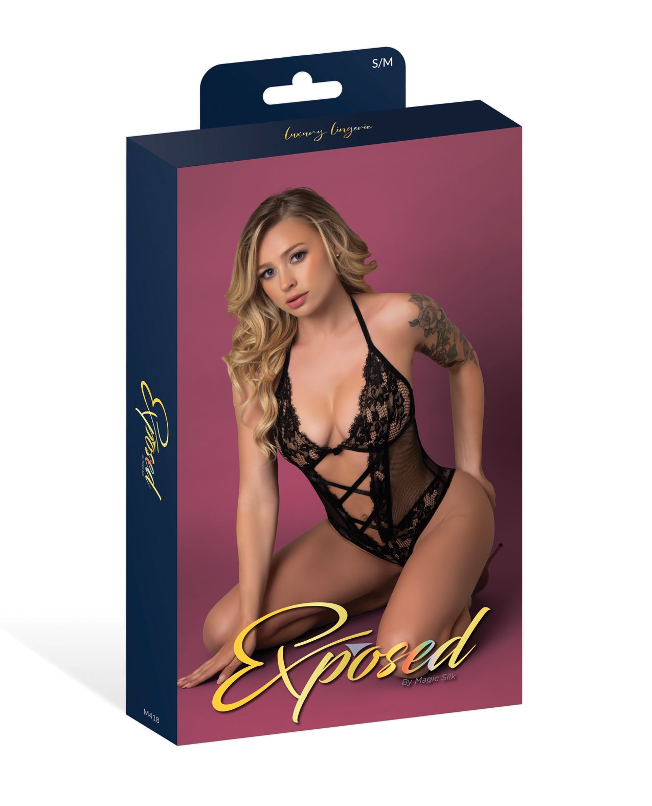 Black Cherry Halter Teddy - Black L/XL