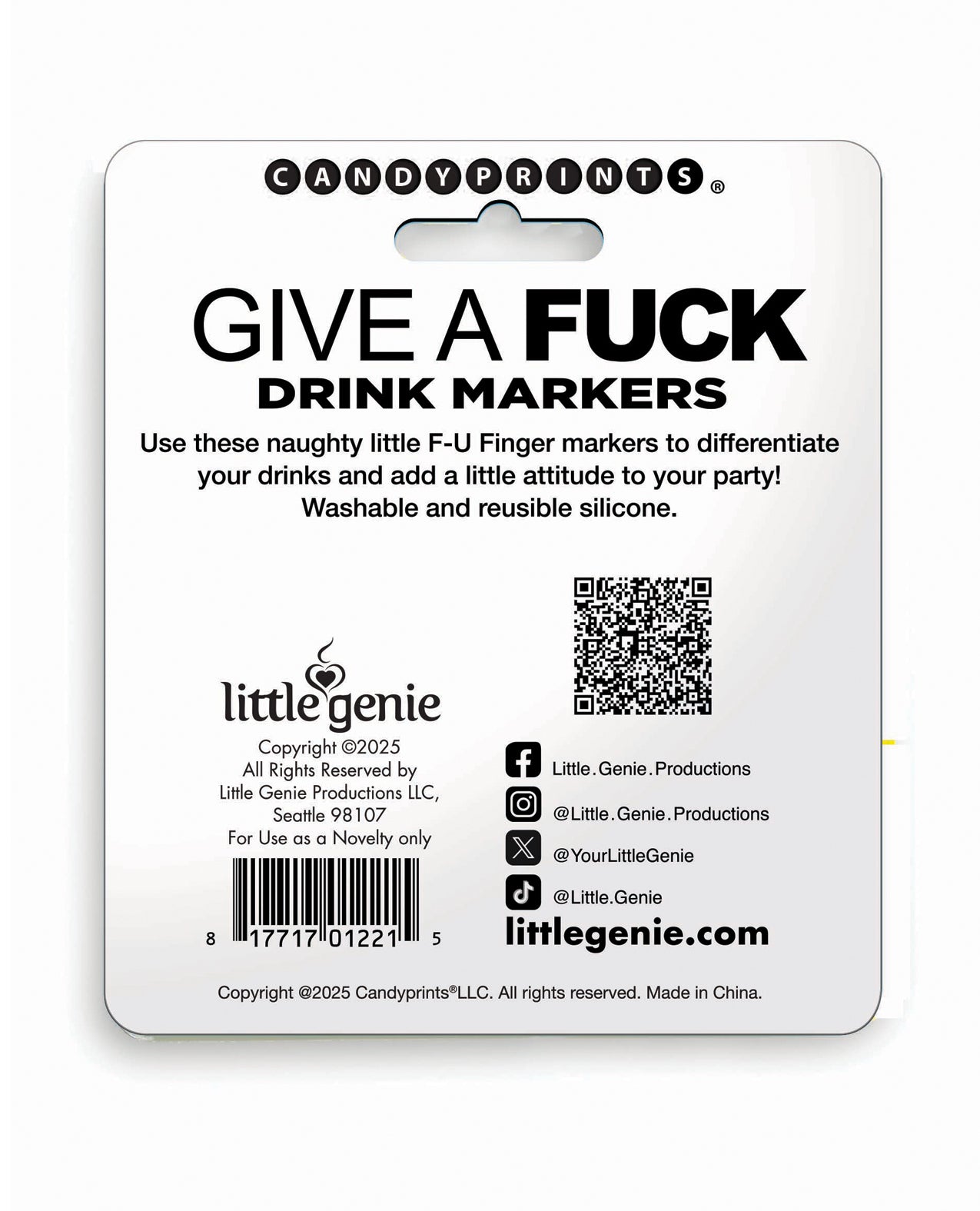 Give A Fuck Drink Markers 6 pc Set - Multi-Color