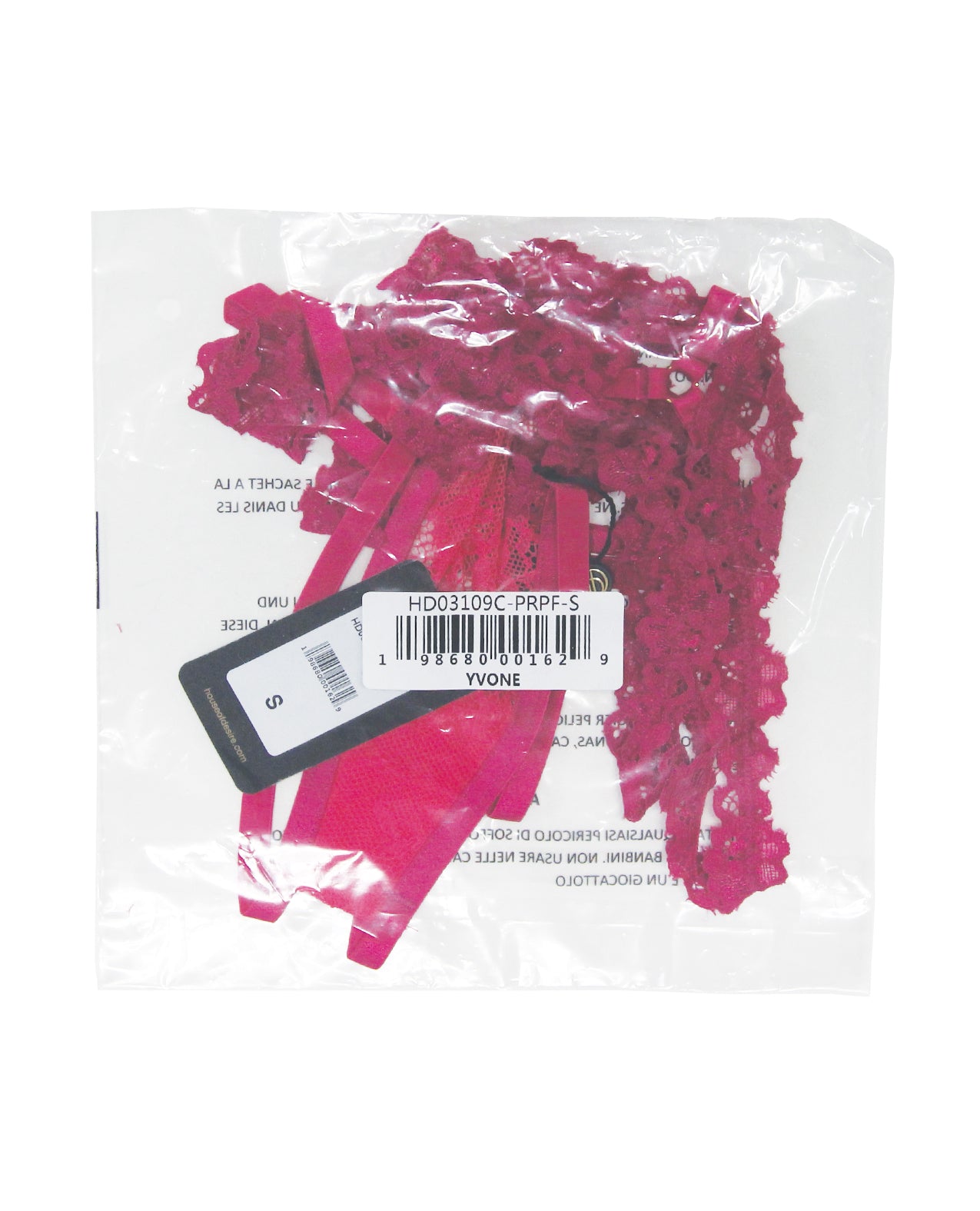 Yvone Lace Strappy Backless Tanga Panty - Pink LG