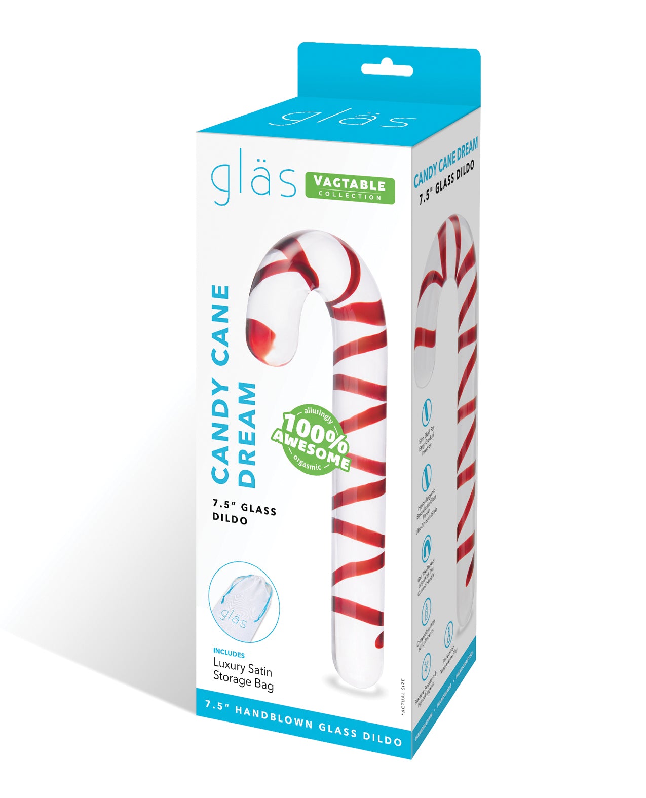 Glas 7.5" Dildo Candy Cane Dream