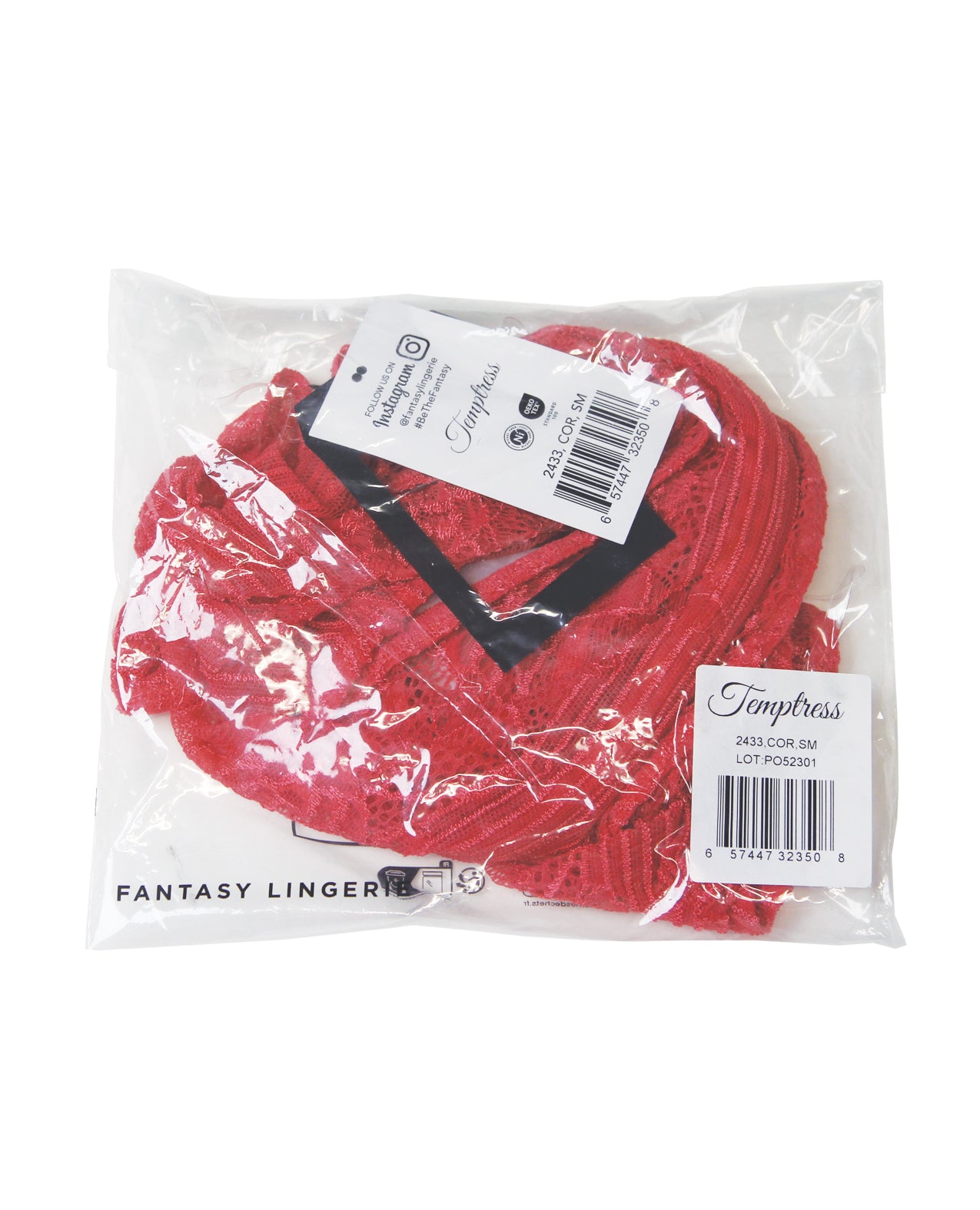 Temptress Calliope Striped Sheer Floral Lace Zippered Teddy - Coral L/XL