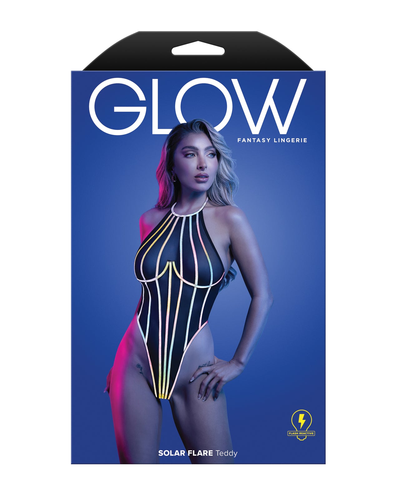 Solar Flare Flash Reflective Binding Halter Tie Teddy - Black M/L