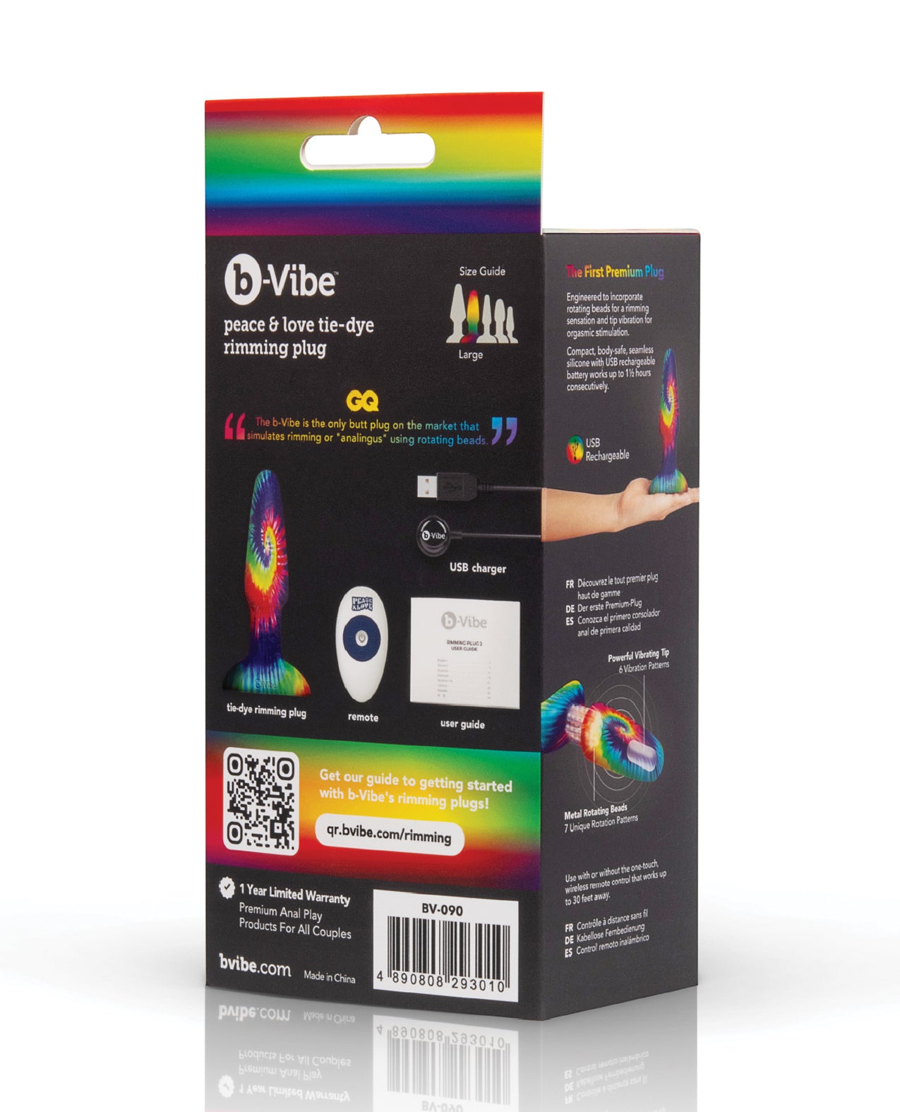 b-Vibe Peace & Love Tie-Dye Rimming Plug - Special Edition