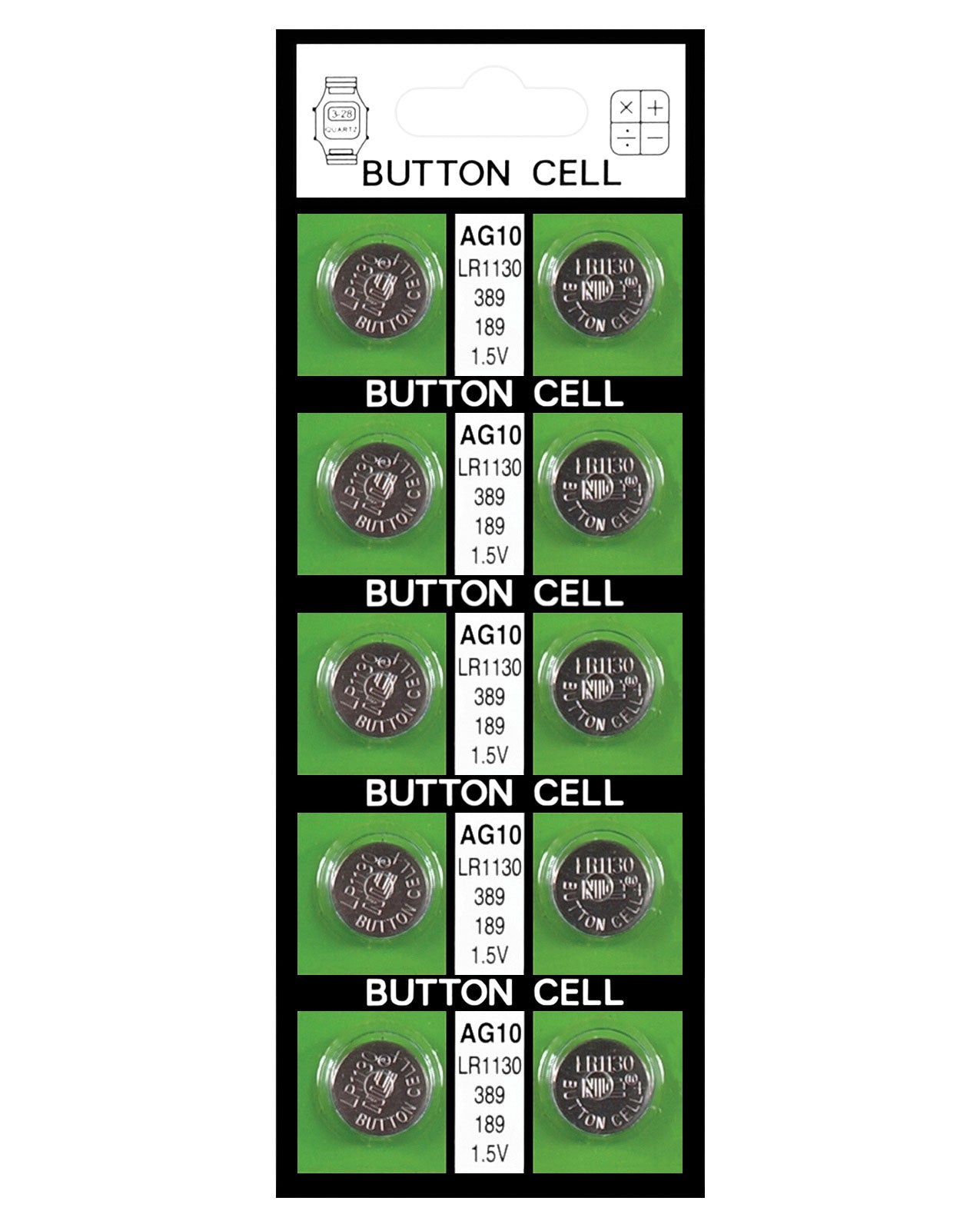 Batteries AG10 - Card of 10