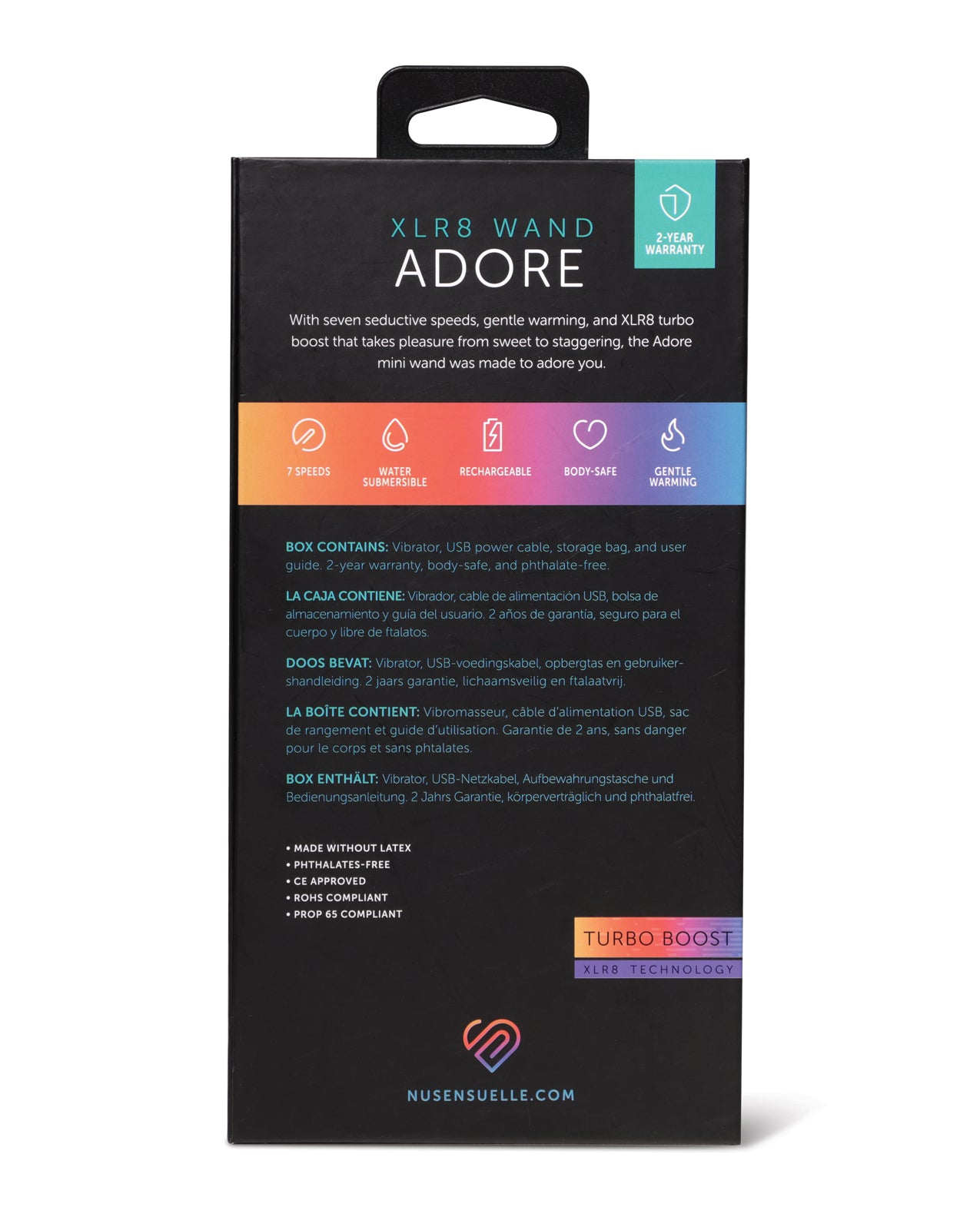 Nu Sensuelle Adore XRL8 Wand w/Heat - Black