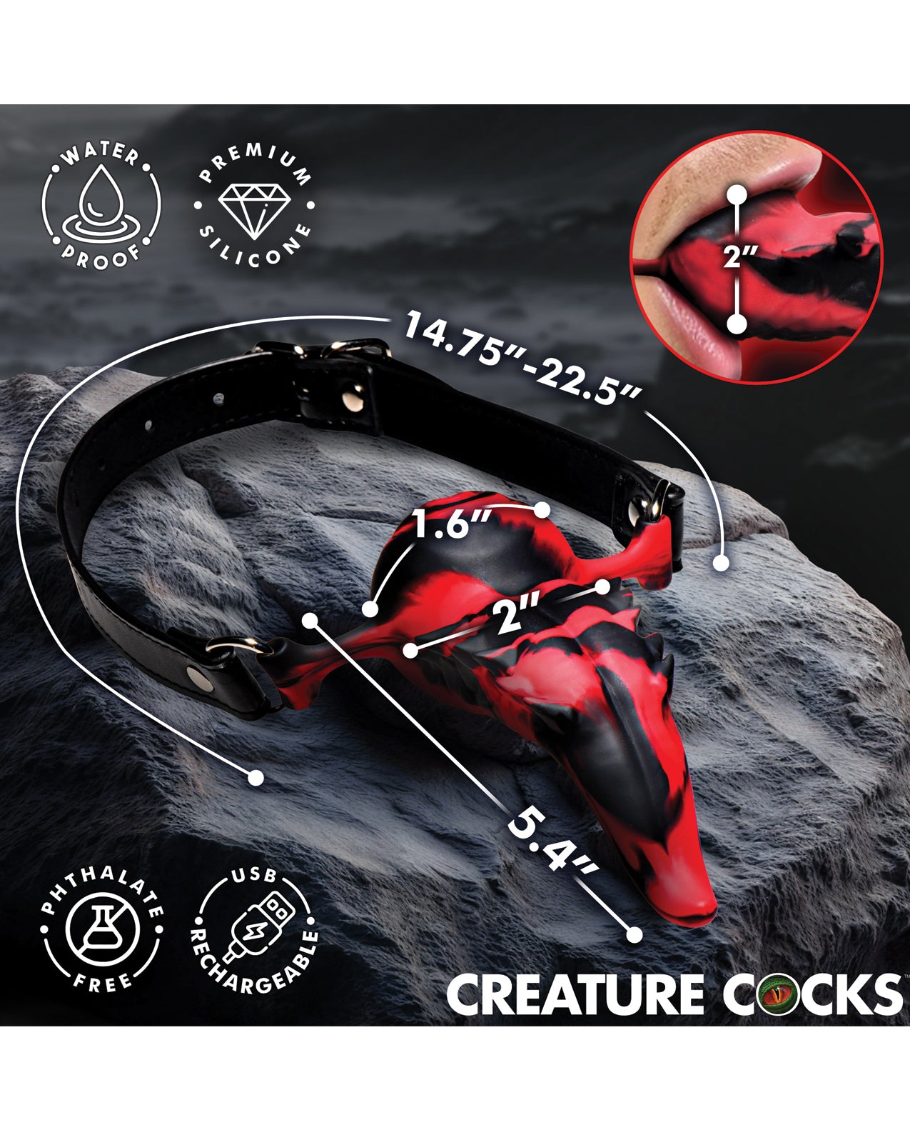 Creature Cocks Vibrating Demon's Tongue - Red