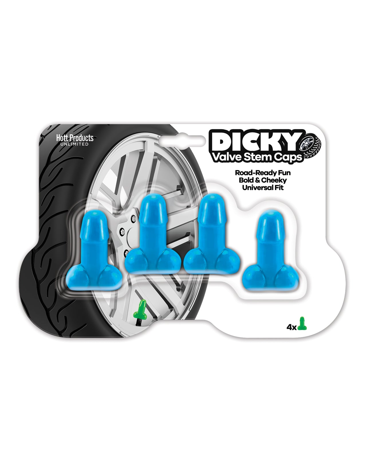 Dicky Valve Stem Caps - Blue 4 Pack