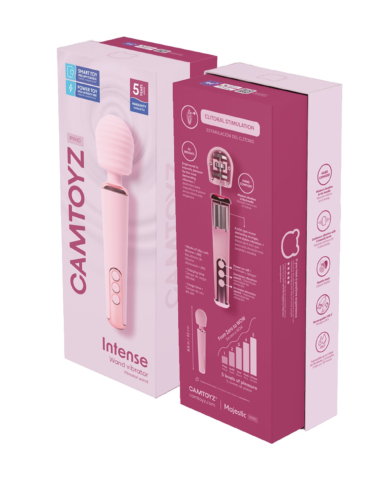 Camtoyz Pro Intense Wand Vibrator - Pink