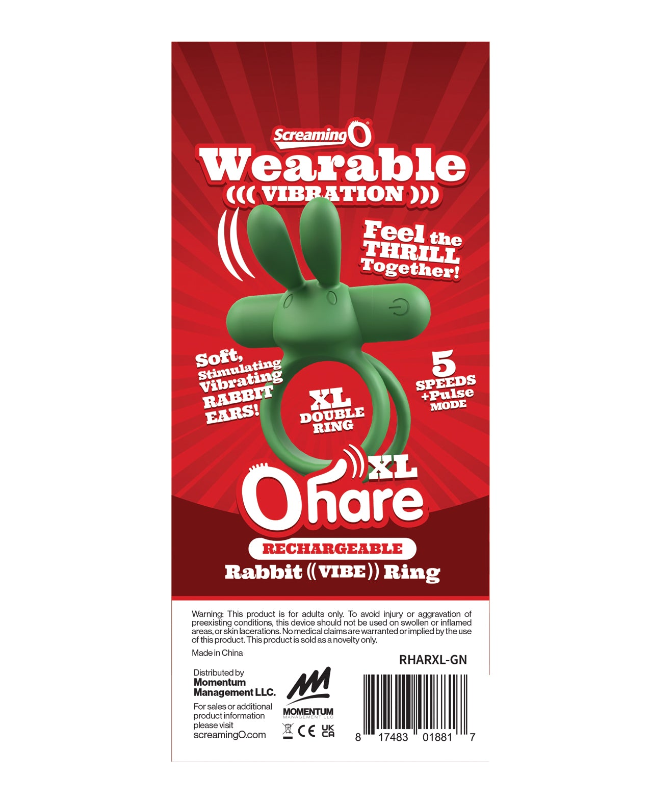 Screaming O Rechargeable Ohare XL - Green