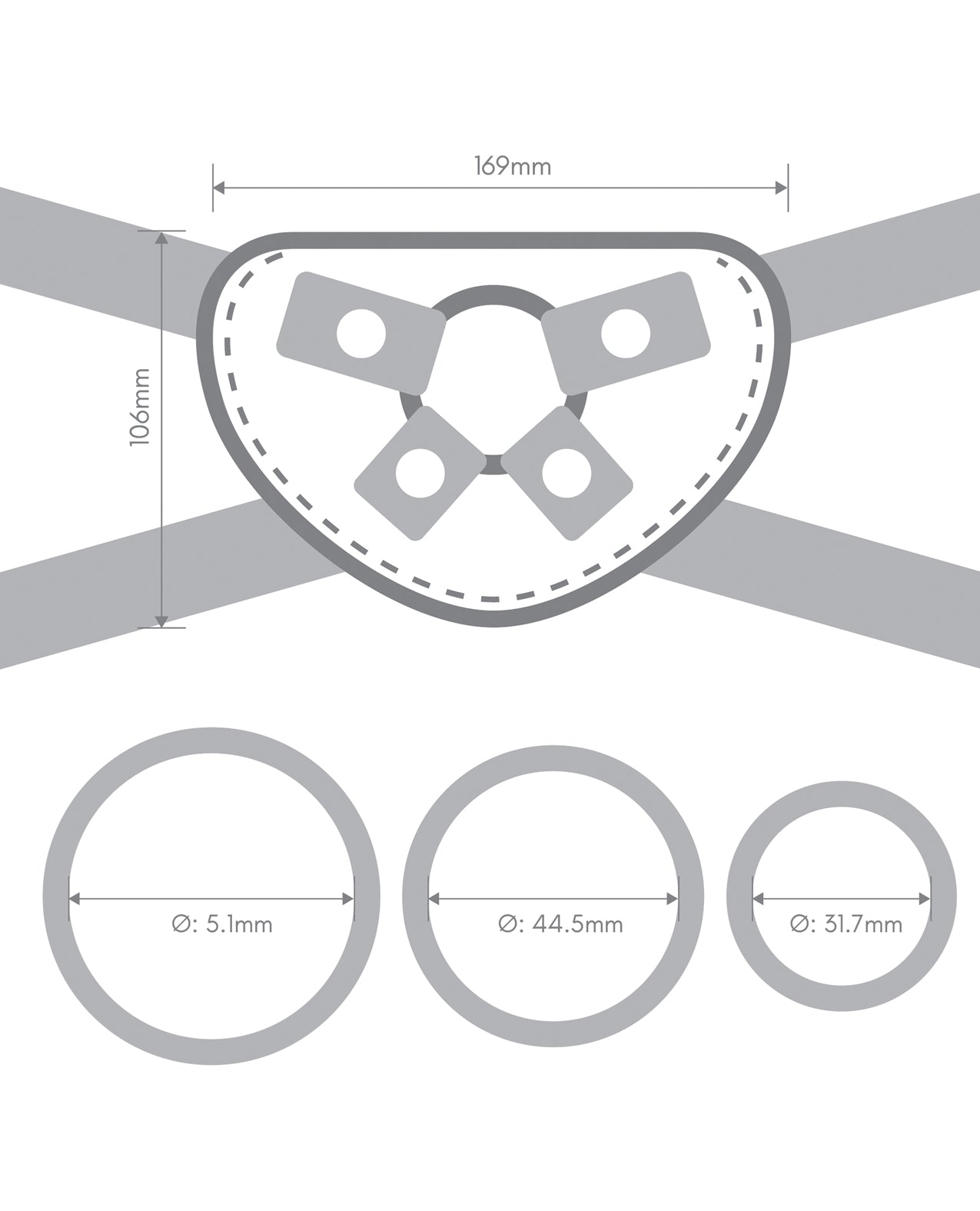 Together 2 pc 5.5 & 7.75 Silicone Dildo & Harness Set