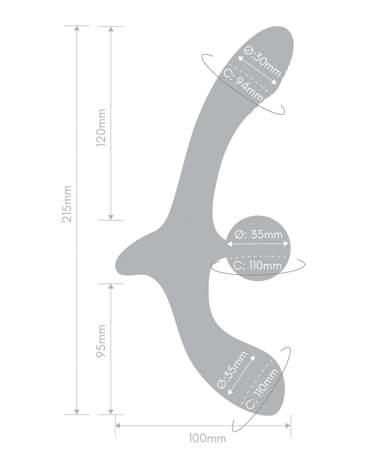 Together Double Tap Double-Ended Vibrating Strapless Strap-On