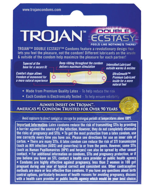 Trojan Double Ecstasy Condoms - Box of 3