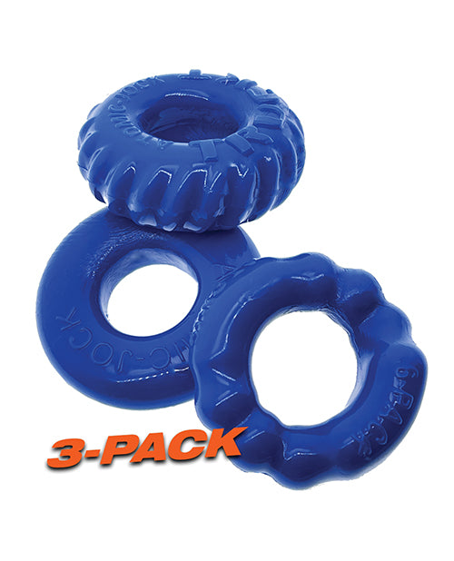 Oxballs Bonemaker 3 Pack Cockring Kit - Pool Blue