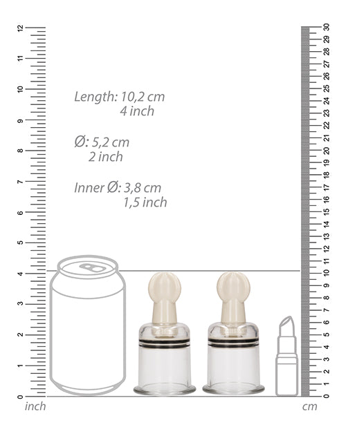 Shots Pumped Nipple Suction Set - Large Clear