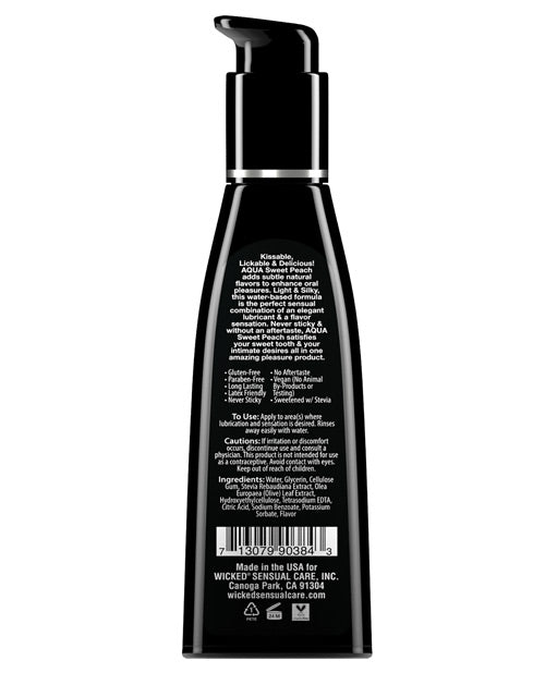 Wicked Sensual Care Waterbased Lubricant - 4 oz Sweet Peach