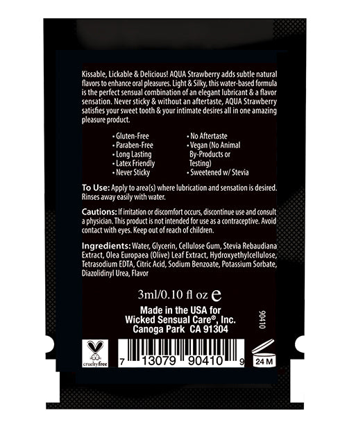Wicked Sensual Care Waterbased Lubricant - .1 oz Strawberry