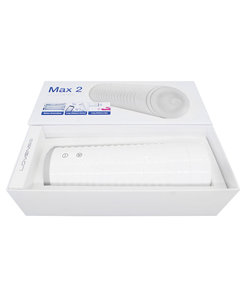 Lovense Max 2 Rechargeable Male Masturbator w/White Case - Clear Sleeve