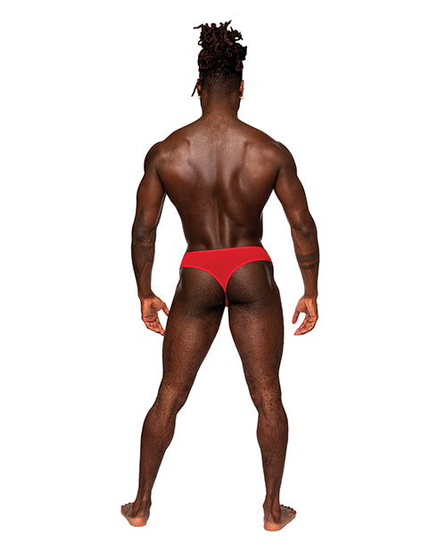 Sassy Lace Open Ring Thong Red S/M