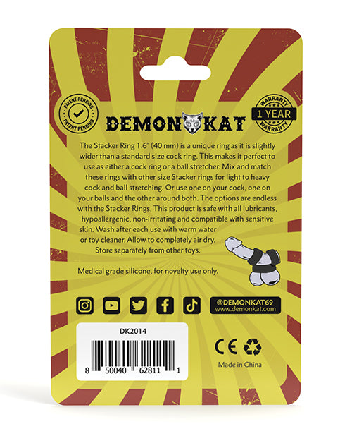 Demon Kat 1.6" Stacker Ring - Black