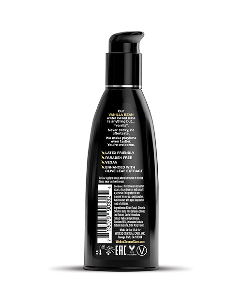 Wicked Sensual Care Aqua Waterbased Lubricant - 2 oz Vanilla Bean