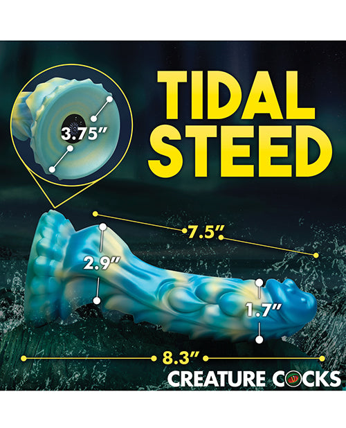 Creature Cocks Sea Stallion Vibrating Dildo w/Remote - Blue/Yellow