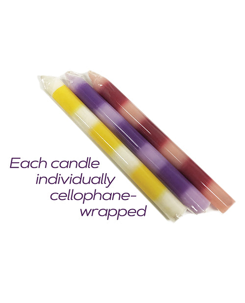 The 9's Make Me Melt Sensual Warm Drip Candles - Pastellines Stripes Pack of 3