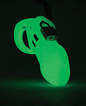 CB-6000 3 1/4" Cock Cage & Lock Set - Glow in the Dark