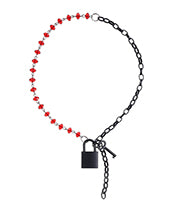 Sex & Mischief Ex's & Oh's Crystal Day Collar - Red/Black