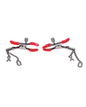 Sex & Mischief Ex's & Oh's Nipple Clamps - Red/Black
