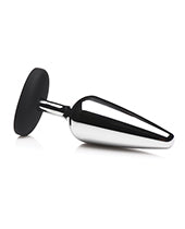 Master Series Butt Slut Metal & Silicone Butt Plug - Metal/Black