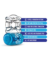 Blush Play With Me Pleaser Rechargeable C Ring - Blue