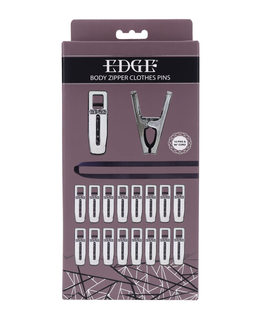 Edge Body Zipper Clothes Pins - Silver