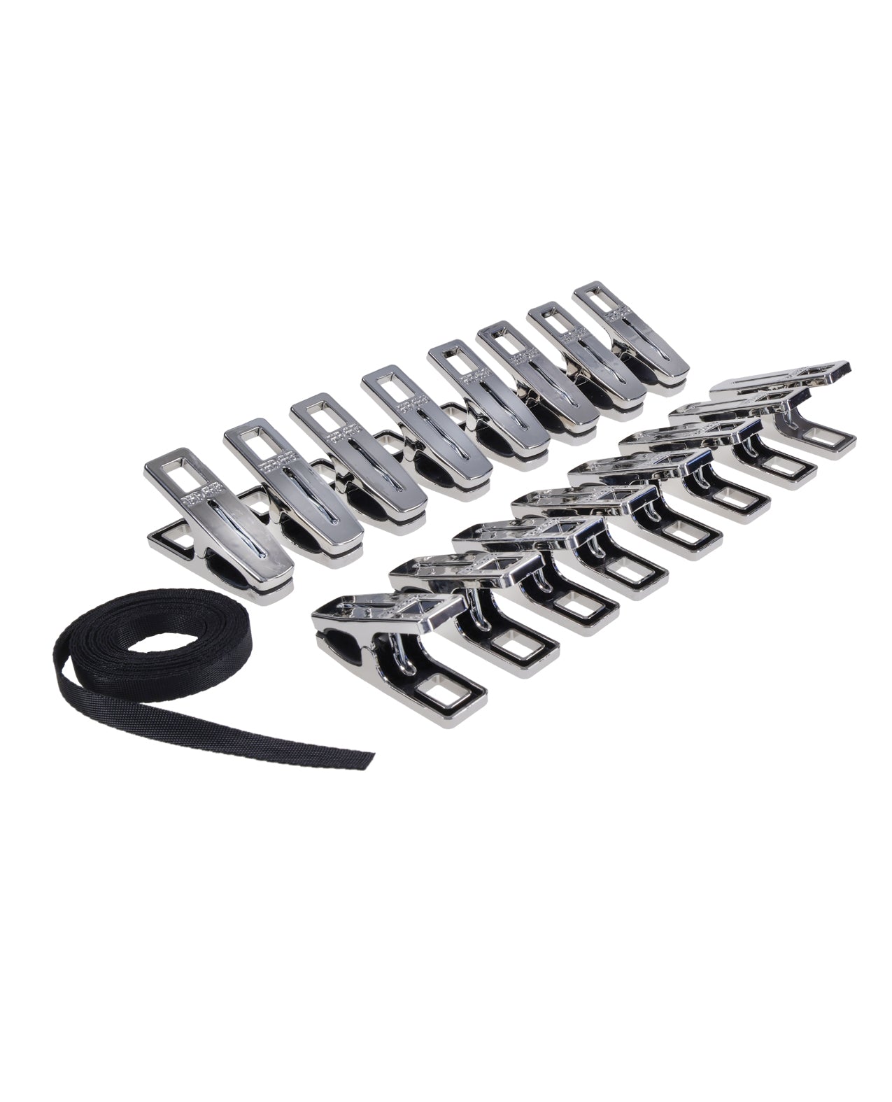 Edge Body Zipper Clothes Pins - Silver