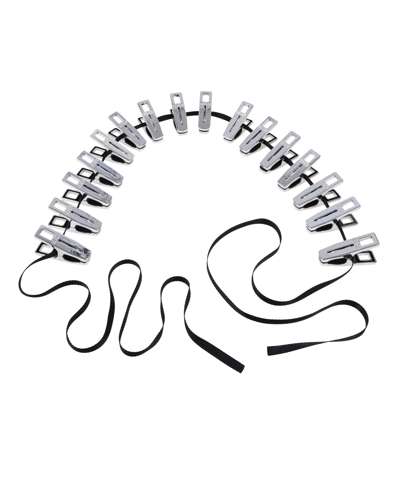 Edge Body Zipper Clothes Pins - Silver