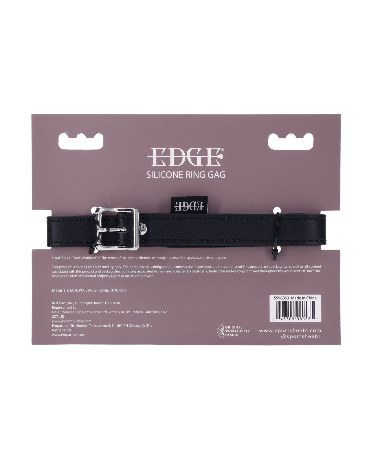 Edge Silicone Ring Gag - Black