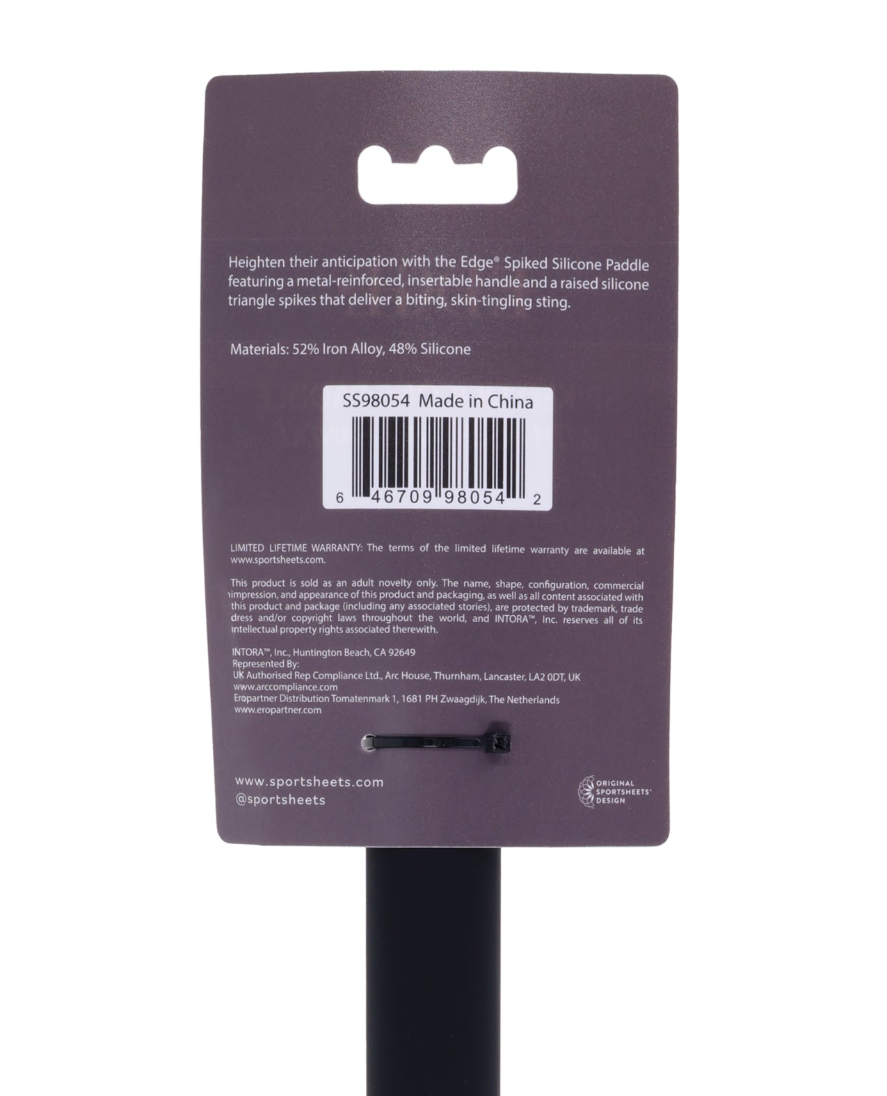 Edge Spiked Silicone Paddle - Black