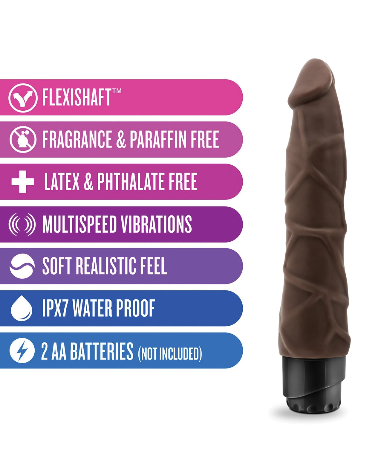 Blush Dr. Skin Cock Vibe 9" Vibrating Cock - Chocolate