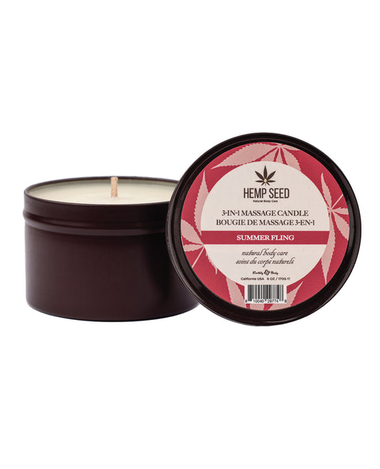 Earthly Body Summer 2025 3 in 1 Massage Candle - 6 oz Summer Fling