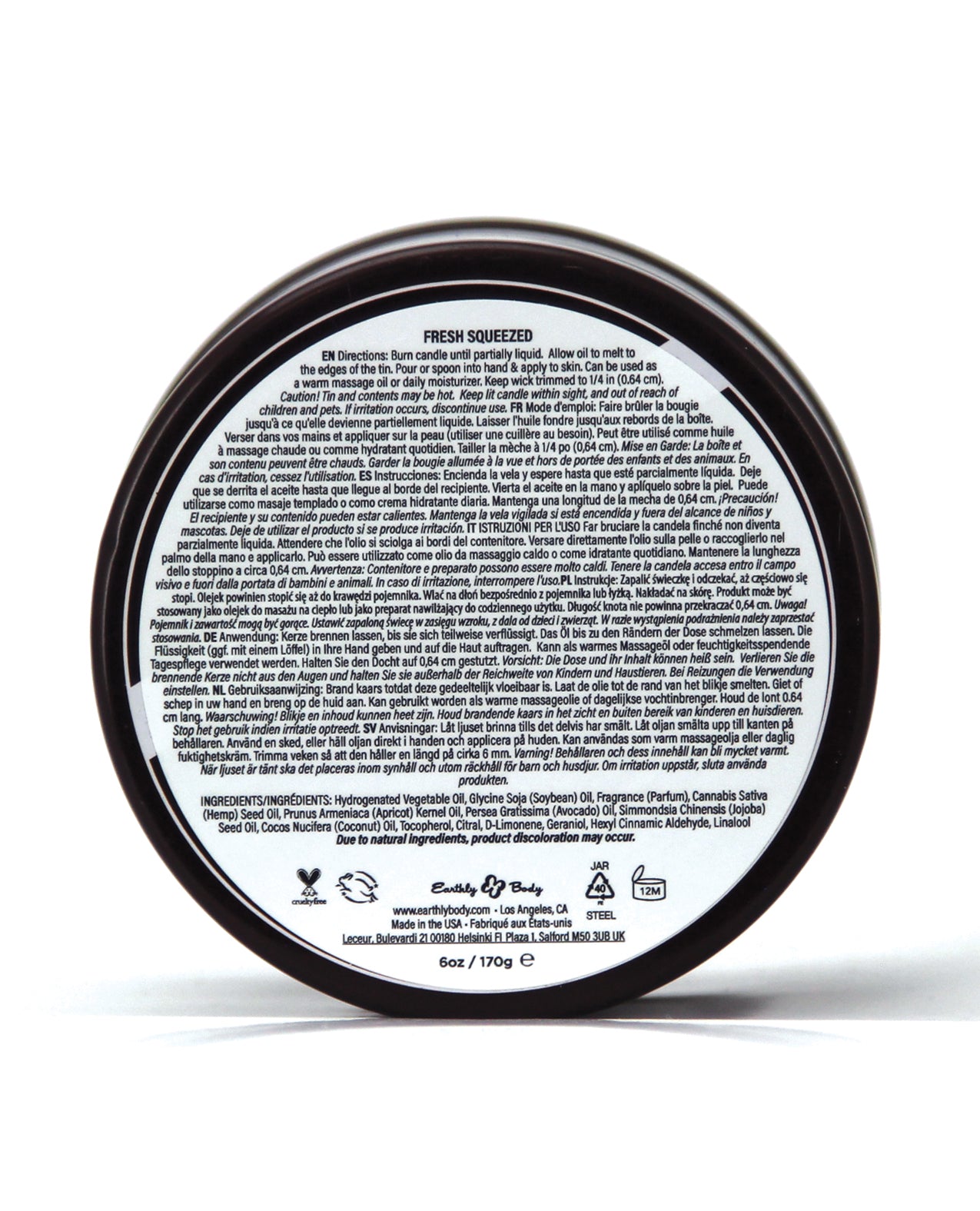 Earthly Body Summer 2025 3 in 1 Massage Candle - 6 oz Summer Fling