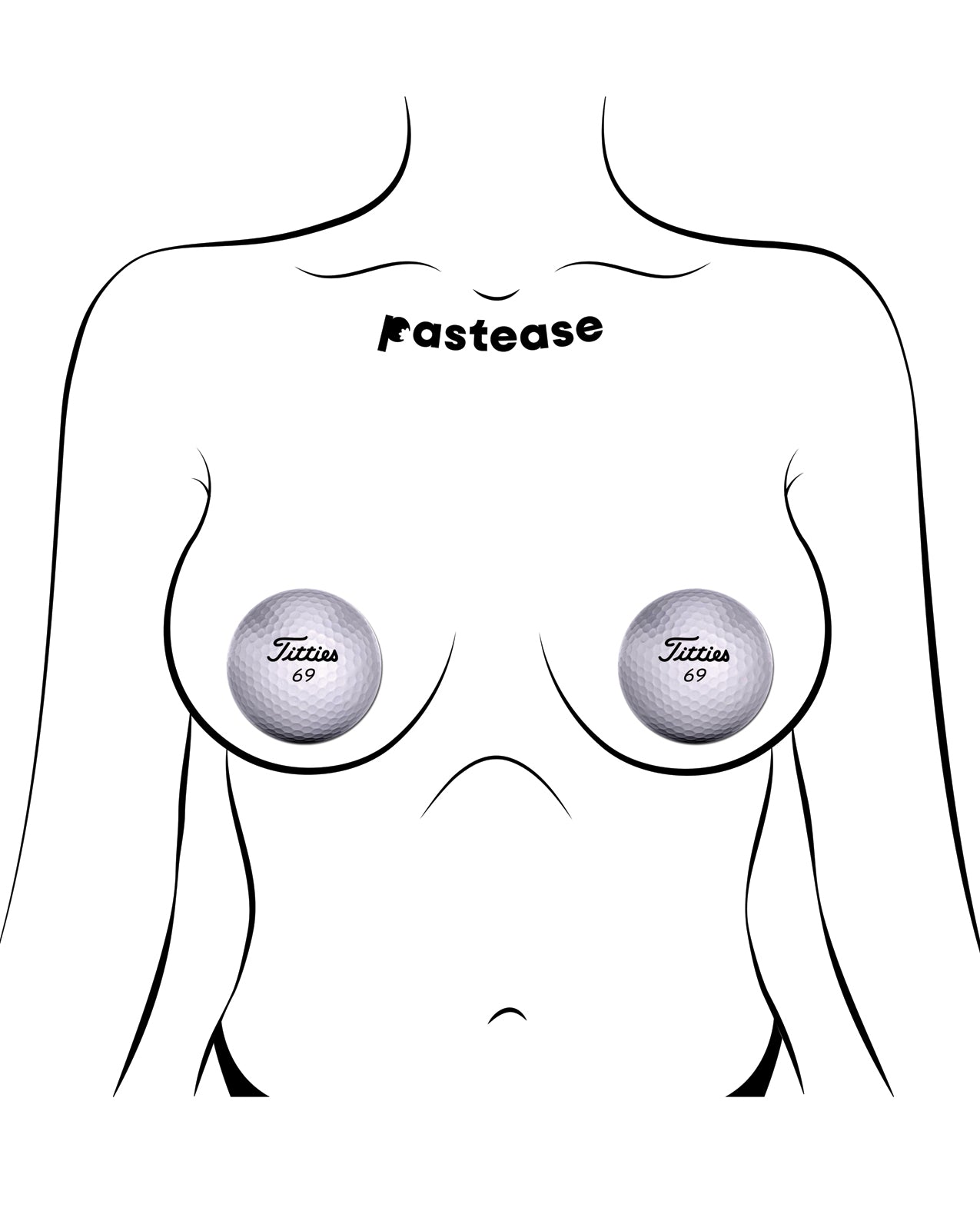 Pastease Titties Golf Ball - Black/White O/S
