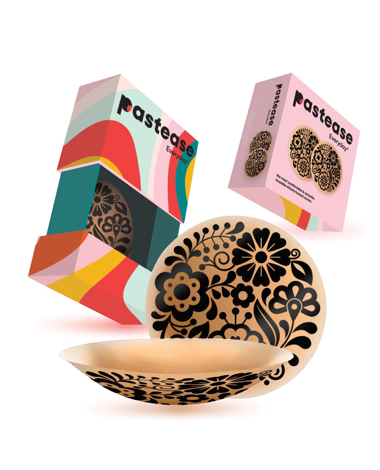 Pastease HALOS Silicone Floral Nipple Covers w/Travel Box - Bloom D+ Cup 10 or More Uses